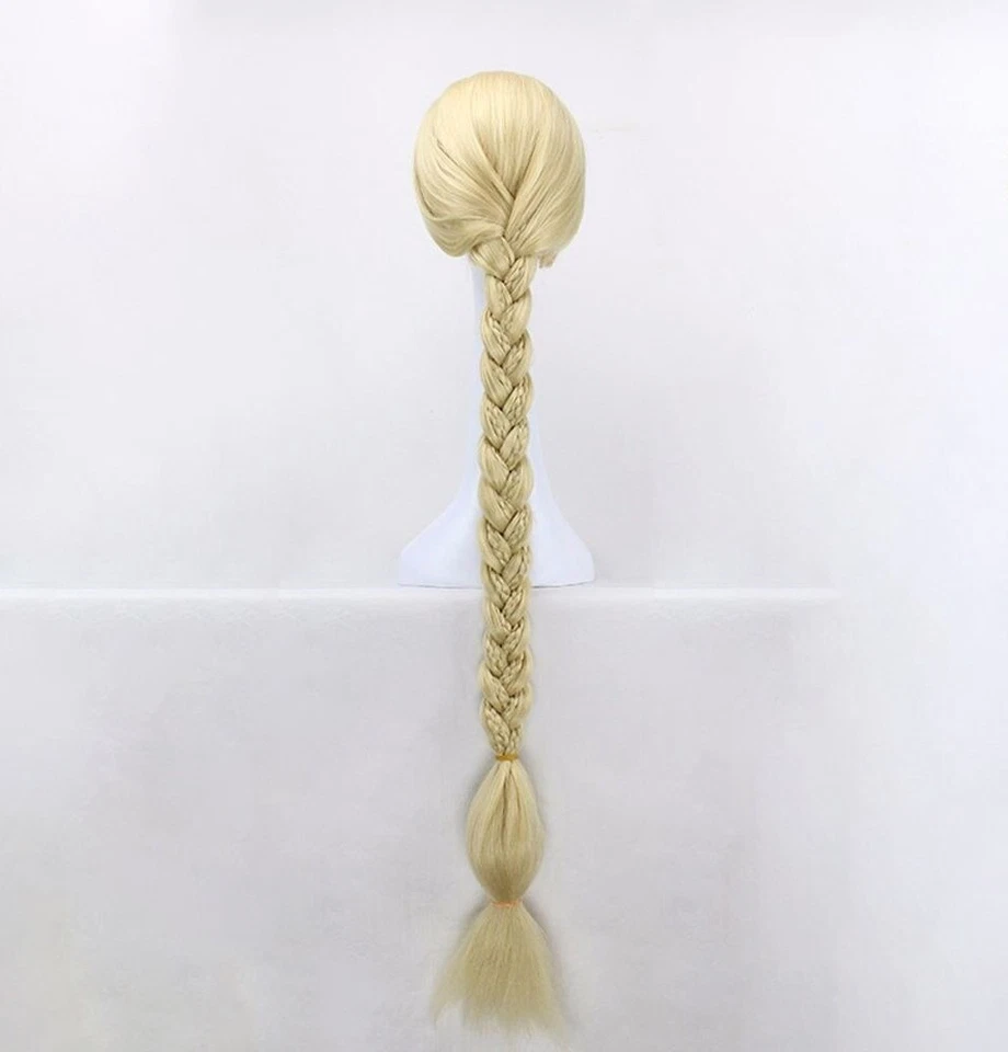 Peluca de fiesta con disfraces trenza rubia para disfraces princesa enredada Rapunzel + gorra peluca Foto 3 de 3