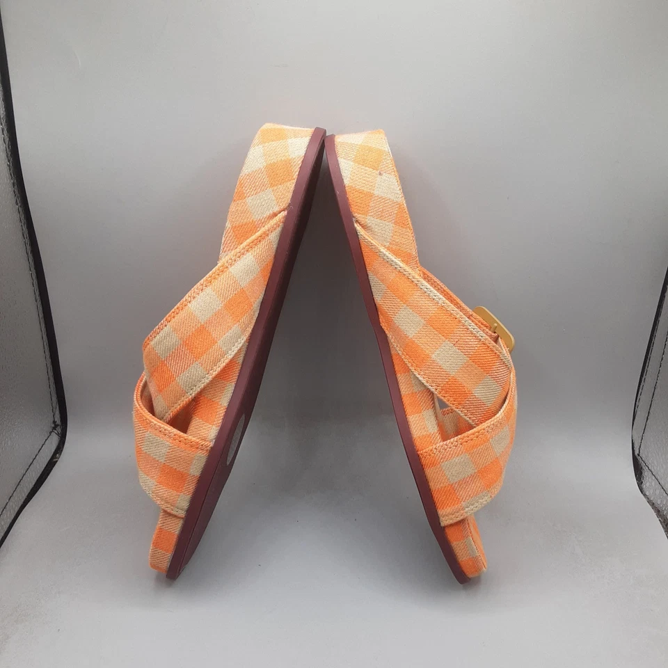 Женские сандалии-шлепанцы Camper Atonik Criss-cross 8 М оранжевые разноцветные клетчатые A206 - Изображение 3 из 4