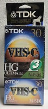TDK VHS-C HG Ultimate TC-30 3-Pack Blank Video Cassette Camcorder Tapes NEW