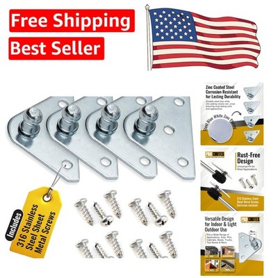 Durable 10MM Ball Stud Mounting Brackets with Stainless Steel Screws, Set of 4