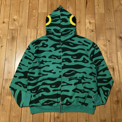 BAPE Green Fish Full Zip Hoodie a bathing ape NIGO Size L | eBay