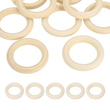 60mm Natural Wooden Rings, 10 Pack Wood Ring Round Linking Rings, Natural Color