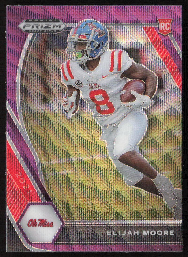2021 Panini Prizm Draft Purple Wave Elijah Moore #124 Rookie Ole Miss