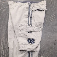 OTB Vintage Y2K Striped Cotton Cargo Pants Baggy JNCO Style Grunge Skate 35x27