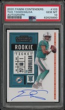 2020 Panini Contenders Tua Tagovailoa #103 Autograph Rookie PSA 10