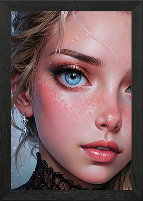 Nahaufnahme Portrait einer Frau - Elsa gerahmtes Wandbild Poster Leinwanddruck Bild