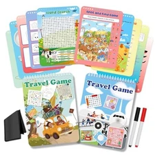 2 Pack Reusable Activity Game for Kids Ages 4-8, 8-12,Travel Second Edition2