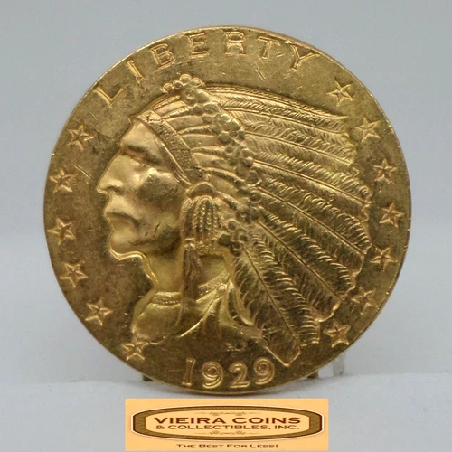 1929 Indian Head Gold $2.5, Quarter Eagle - #B55033
