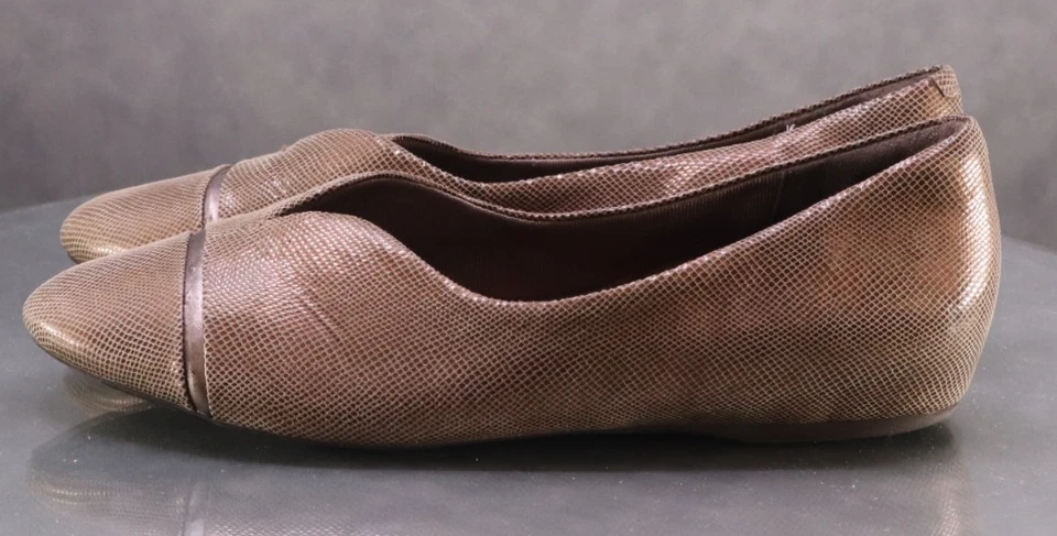 Zapatos Mocasines Rockport Doble Movimiento Para Mujer Talla 11 M Cuero Estampado Serpiente Cobre Foto 2 de 4