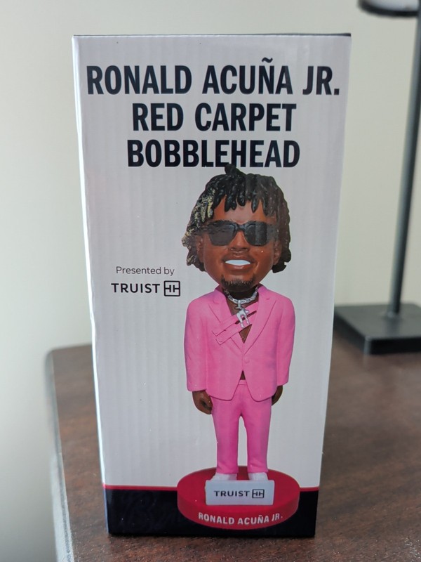 Ronald Acuña Jr. Red Carpet Bobblehead '23 Atlanta Braves MLB Sports Collectible