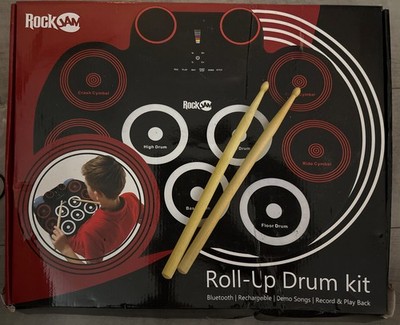 RockJam-Electronic Roll Up MIDI Drum Kit with Built in Speakers 