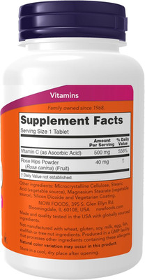 NOW Supplements, Vitamin C-500 with Rose Hips, Antioxidant Protection*, 250 T...