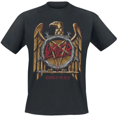 Slayer T-Shirt Herren Seasons Gold Eagle schwarz Band-Merch, Bands