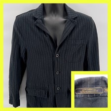 Ralph Lauren  Co Pinstripe Blazer Women S Navy Blue Cotton 3-Button Jacket