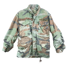 Vintage US Army M-65 Field Jacket Men's Small Woodland Camo Military Tactical