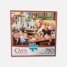 Buffalo Games Cats Kitten Kitchen Capers 750 Piece Jigsaw Puzzle - 1 Missing Pc