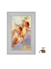 Angeli  Stampa artistica con cornice in legno bianca per arredo casa, ufficio