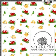 Welsh Flags Daffodils Leeks 100% Quality Cotton Poplin Fabric * Exclusive *