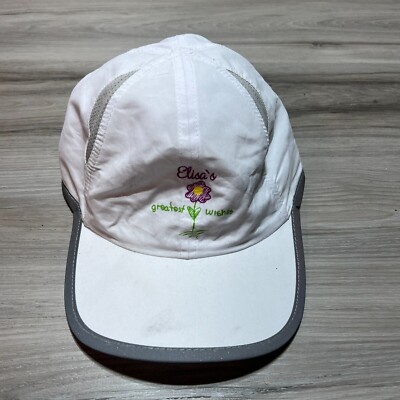 Elsas Greatest Wishes Construction Hat Cap Strapback White Gray Light Weight EUC