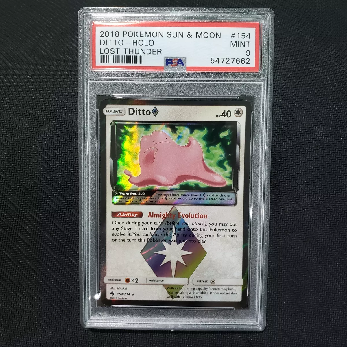 Pokémon TCG Ditto Sun & Moon - Lost Thunder 154/214 Holo Holo Rare