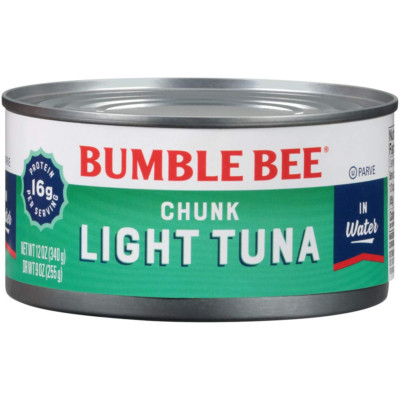 Bumble Bee Chunk Light Tuna in Water, 12 Oz Cans (Pack of 12) - Wild Caught Tuna