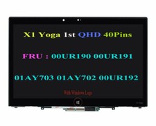 Lenovo Thinkpad X1 Yoga FRU: 00UR192 LED LCD Screen 14" WQHD IPS Touch Assembly.