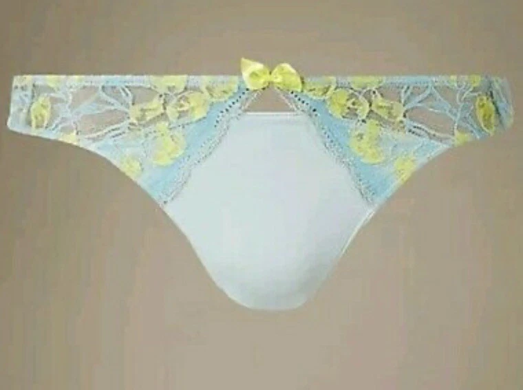 Size 12 Thongs Knickers Panties Citrus Green Lace M&S New WIth Tags - Image 4 of 4