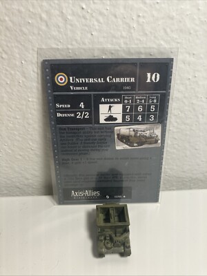 Axis & Axis Miniatures Universal Carrier (Contested Skies) 17/45 w Stat Card