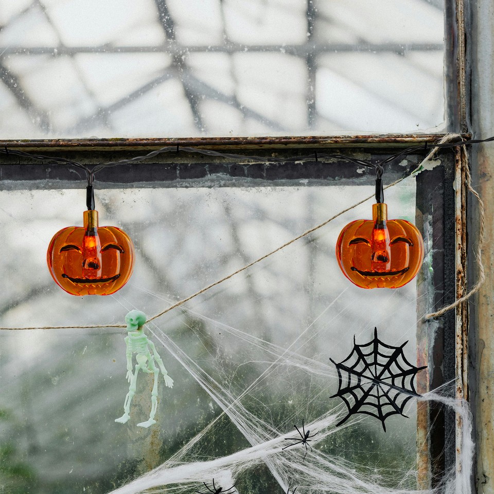 Northlight 10ct Orange B/O Jack O' Lantern LED Mini Halloween Lights 6