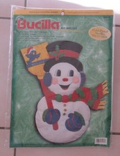 Bucilla Snowman 84139 15x19.5 Felt Applique Winter Craft door/wall hanging, NIP