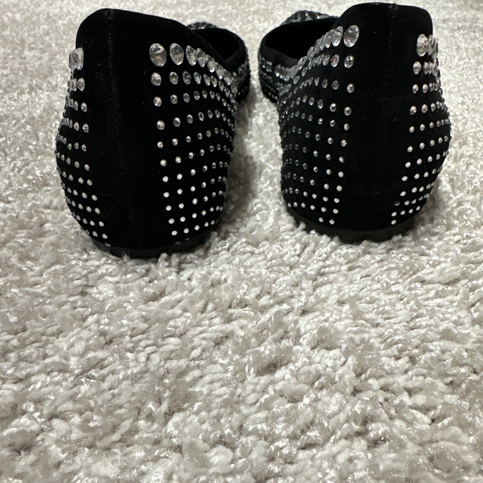 BCBGeneration Black Rhinestone Studded Flats 10M - image 4