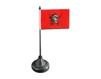 Tischflagge Pirat Auf Rotem Tuch Piraten Tischfahne 10X15Cm