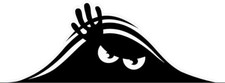 Peeking Monster 11x4in Waterproof Vinyl Decal Bumper Sticker
