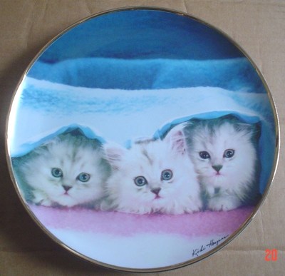 Franklin Mint Sammlerteller PEEK A BOO Kätzchen Katze