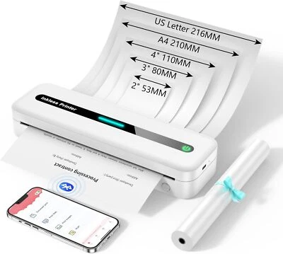 Phomemo M832 A4 Printer Wireless Bluetooth Thermal Inkless Maker for Travel Lot - Image 1 of 4