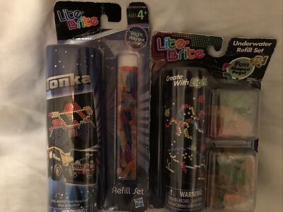 2 Lite-Brite Underwater Refill Set Fun Shaped Pegs & Tonka Light Hasbro Retro