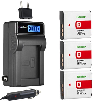 Travel Charger & 3 battery for DSC-HX30V N1 N2 T100 T20 T25 W100 W110 W115 W120