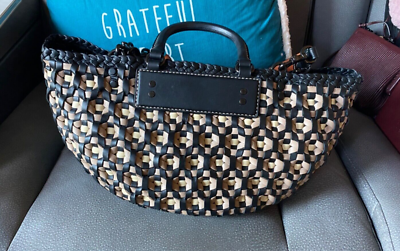 Coach 1941 Handbag New With Tags Wrapped Woven Tote Pewter Black