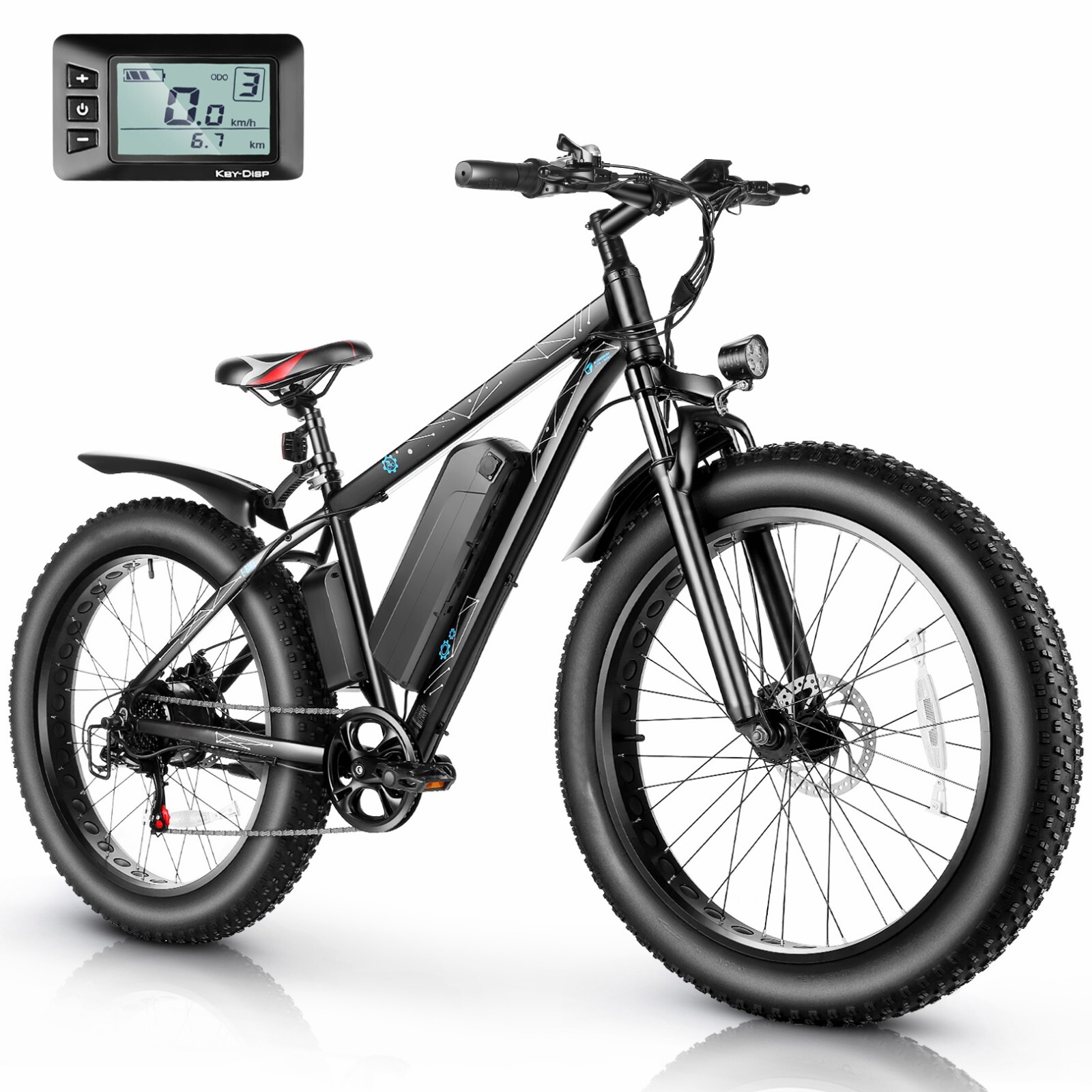 Electric Bike 26"x4.0 Fat Tire Electric Mountain Bicycle 25MPH Ebike with LCD-🚵