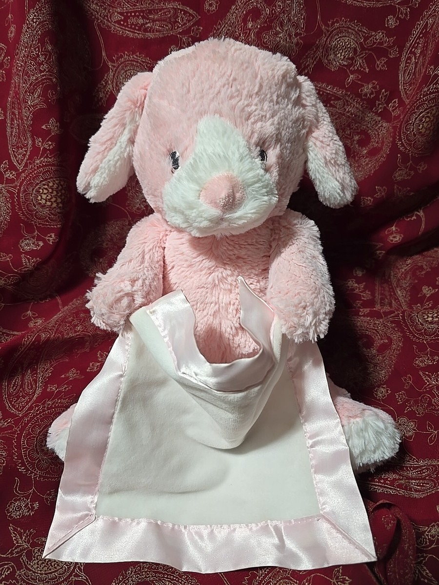 Vintage Gund Baby Play Peek-A-Boo Puppy Dog With Blanket Pink Battery  Operated