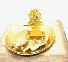 VARA MAHA LAXMI OM PLATE CHARAN PADUKA LAKSHMI STATUE ICHA KACHUA TURTLE & FEET