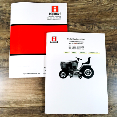 #ad Ingersoll 3016 3018 4016 4018 4020 Compact Tractor Parts Operators Manual Set $32.97
