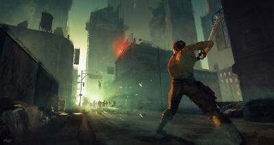 Anime Building Dark Post Apocalyptic Sign Zombie  Gaming Mat Desk 11682