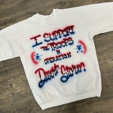Vintage 90s "I Support The Troops OPERATION DESERT STORM" Sweatshirt Large FOTL