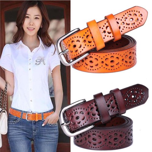 Ladies Belt Wide Genuine Leather Woman 