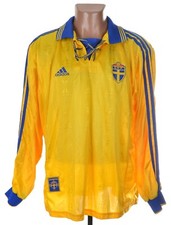 SWEDEN NATIONAL TEAM 1998/2000 HOME FOOTBALL SHIRT ADIDAS XL ADULT LONG SLEEVE