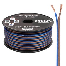 Skar Audio 14 Gauge CCA Car Audio Speaker Wire - 100 Feet Matte Brown/Blue 
