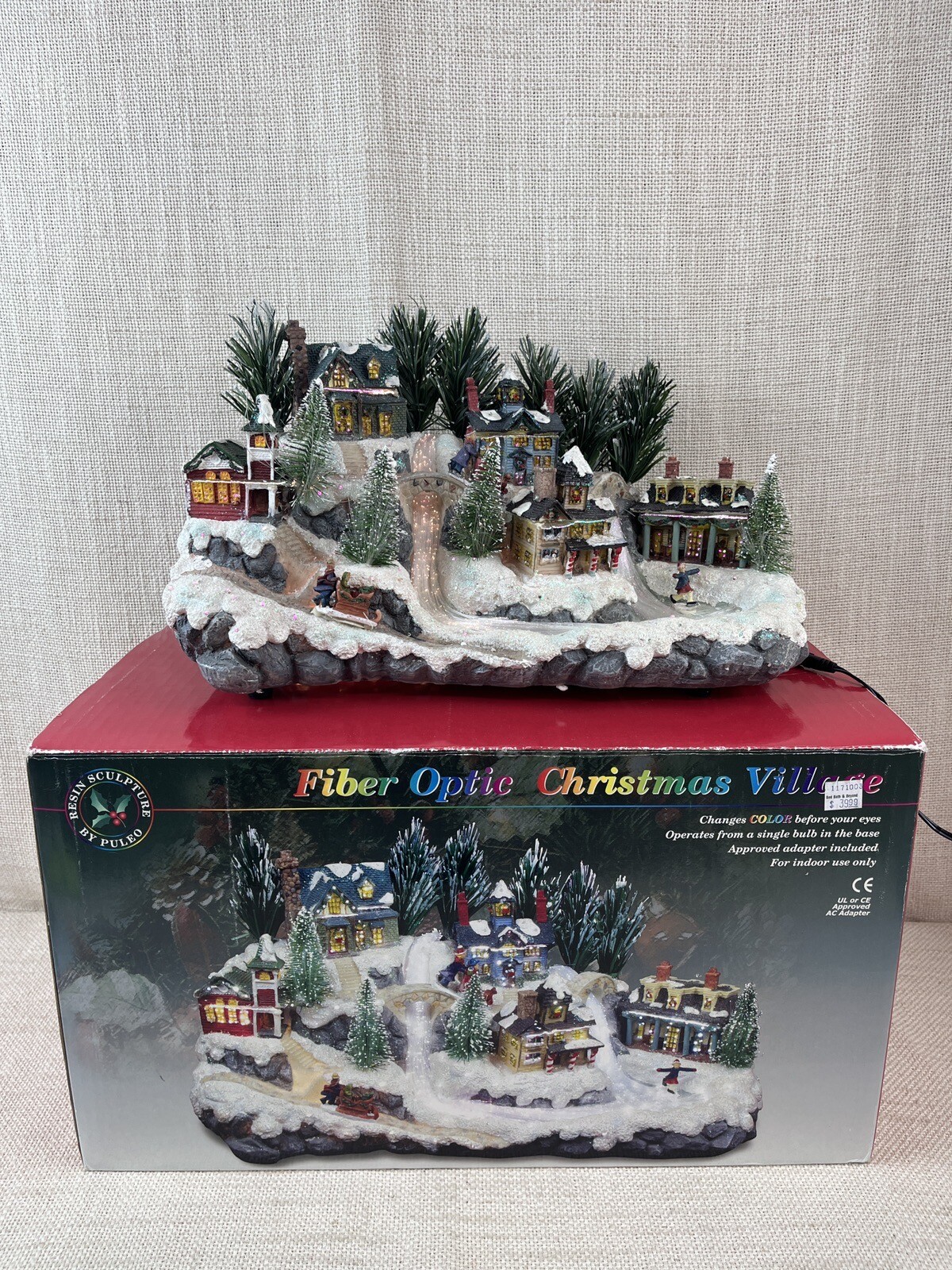 Christmas Village Fiber Optic Resin Sculpture By Puleo 0127032 eBay