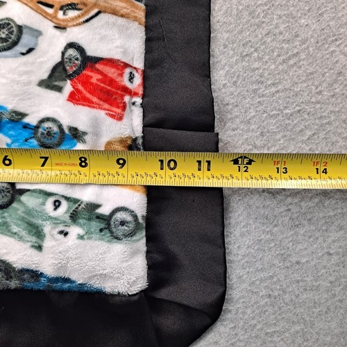 Minky Couture Lovey Burp Cloth 20" x 12" Soft Colorful Classic Racecars Satin - Picture 6 of 7