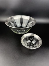 Vintage Dorothy Thorpe Wide Silver Band Chip and Dip Bowl Set Of 2 MCM 10” & 5”